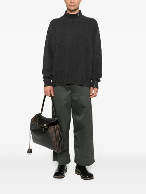 Isabel Benenato high-neck ribbed-hem sweater