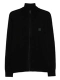 BOSS zip-fastening logo-patch cardigan