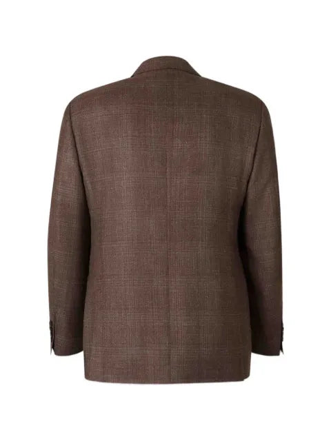 Canali check-pattern notched-lapels jacket