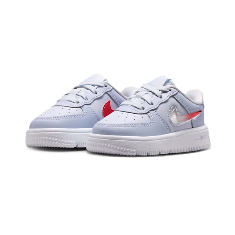 Toddler's Nike Force 1 Low Lace Football Grey/Tropical Pink (IR0594 001)