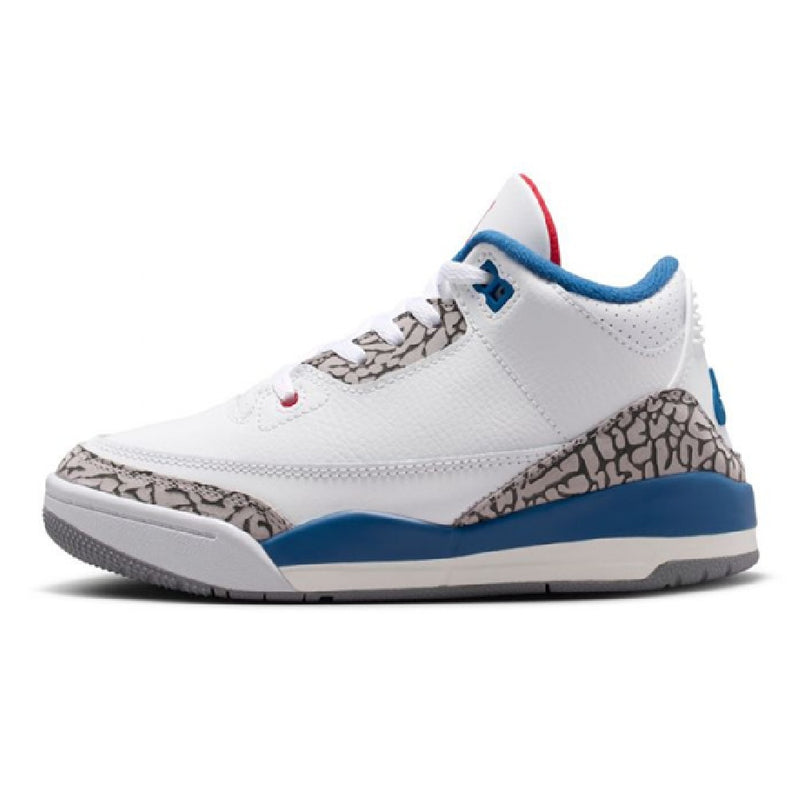 Little Kid's Jordan 3 Retro "True Blue" Wht/Fire Rd-True Bl (DM0966 104)
