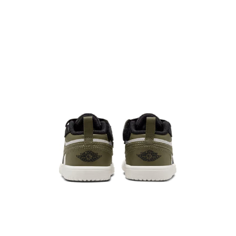 Toddler's Jordan 1 Low Alt Black/White-Medium Olive-Sail (DR9747 092)