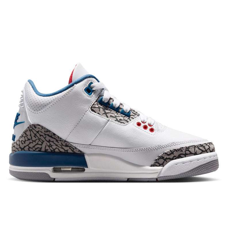 Big Kid's Jordan 3 Retro "True Blue" Wht/Fire Red-True Blue (DM0967 104)