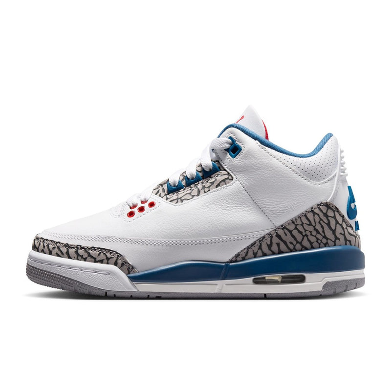 Big Kid's Jordan 3 Retro "True Blue" Wht/Fire Red-True Blue (DM0967 104)