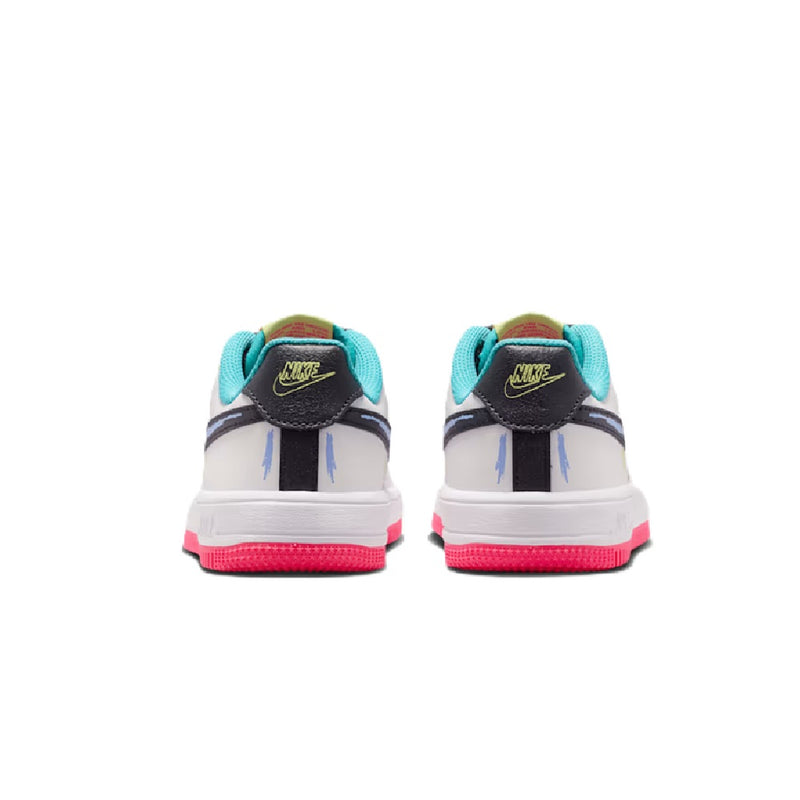 Little Kid's Nike Force 1 Low BP Lace White/Anthracite-Pink (IR1821 100)